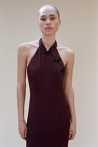 HALTER FROG FASTENING DRESS