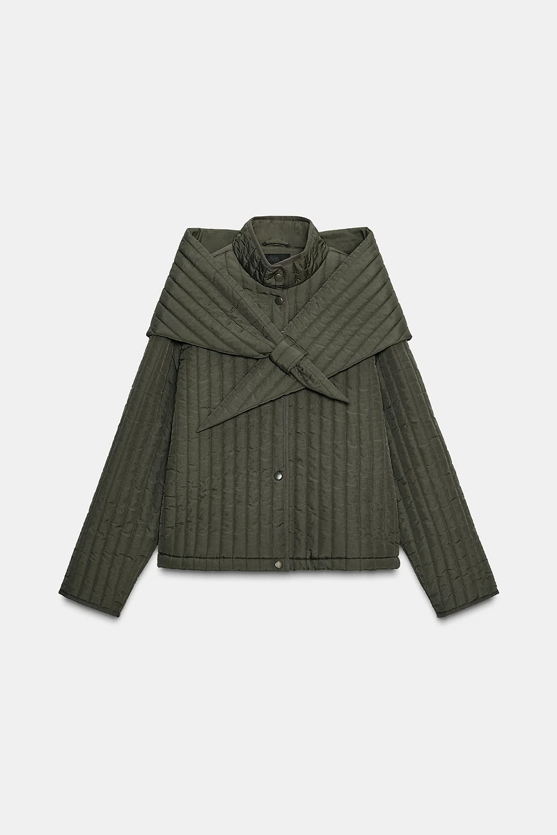 VESTE REMBOURRÉE ÉCHARPE AMOVIBLE