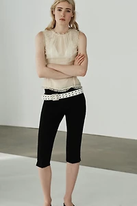 LACE SHIRT WITH COVERED BUTTONS