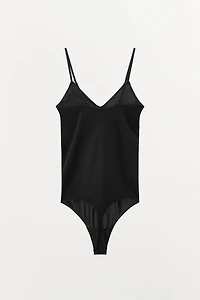 BODY COLLANT À BRETELLES AVEC POLYAMIDE