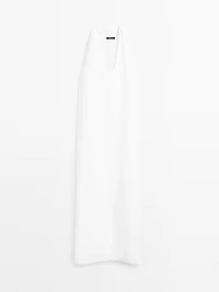 Long flounce V-neck dress