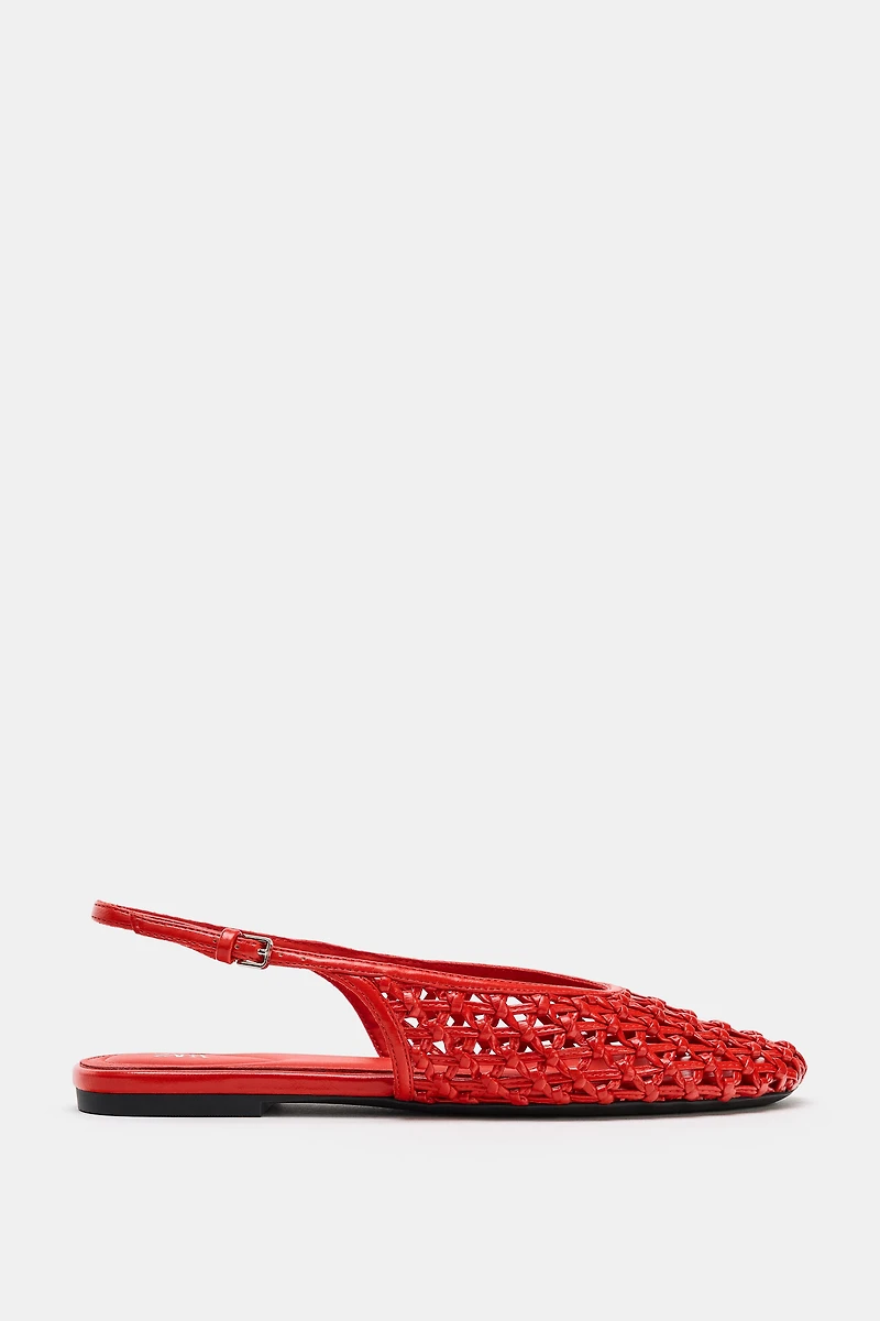 BRAIDED EFFECT SLINGBACK FLATS