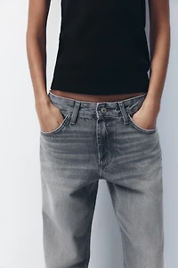 JEAN TRF COUPE LARGE À TAILLE MI-HAUTE LONG