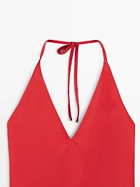 Halter V-neck swimsuit