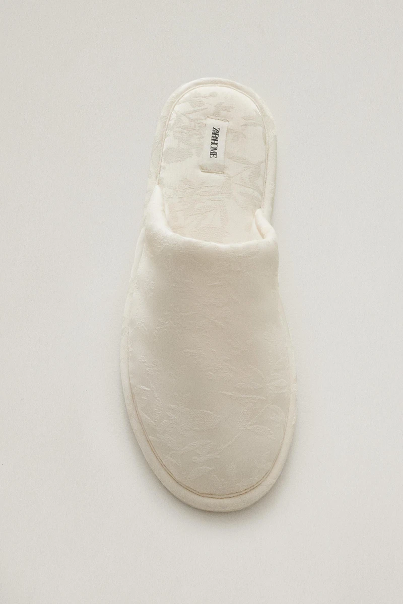 JACQUARD MULE SLIPPERS