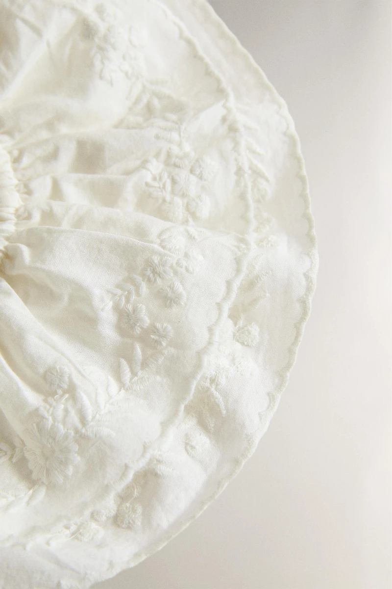 EMBROIDERED COTTON SCRUNCHIES (PACK OF 2)