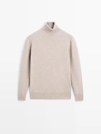 Knit 100% cashmere turtleneck sweater