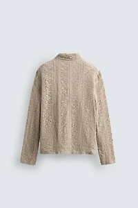 CROCHET TEXTURED OVERSHIRT