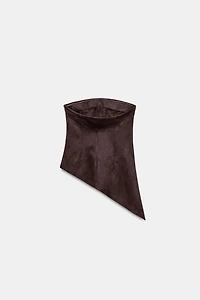 ASYMMETRIC SUEDE EFFECT TOP