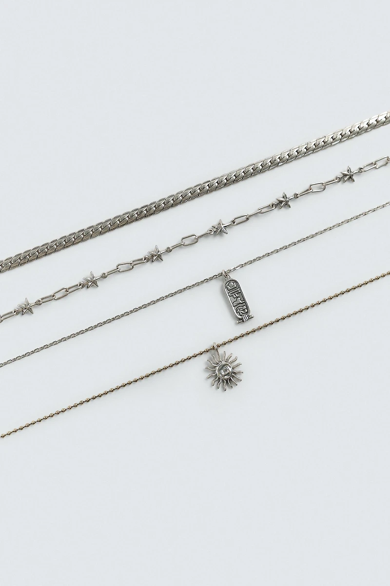 LOT DE 4 COLLIERS COMBINÉS