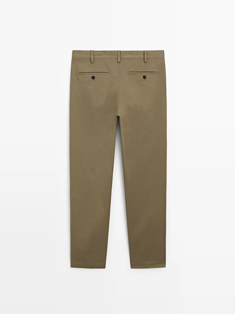 Slim fit textured trousers