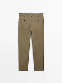 Slim fit textured trousers