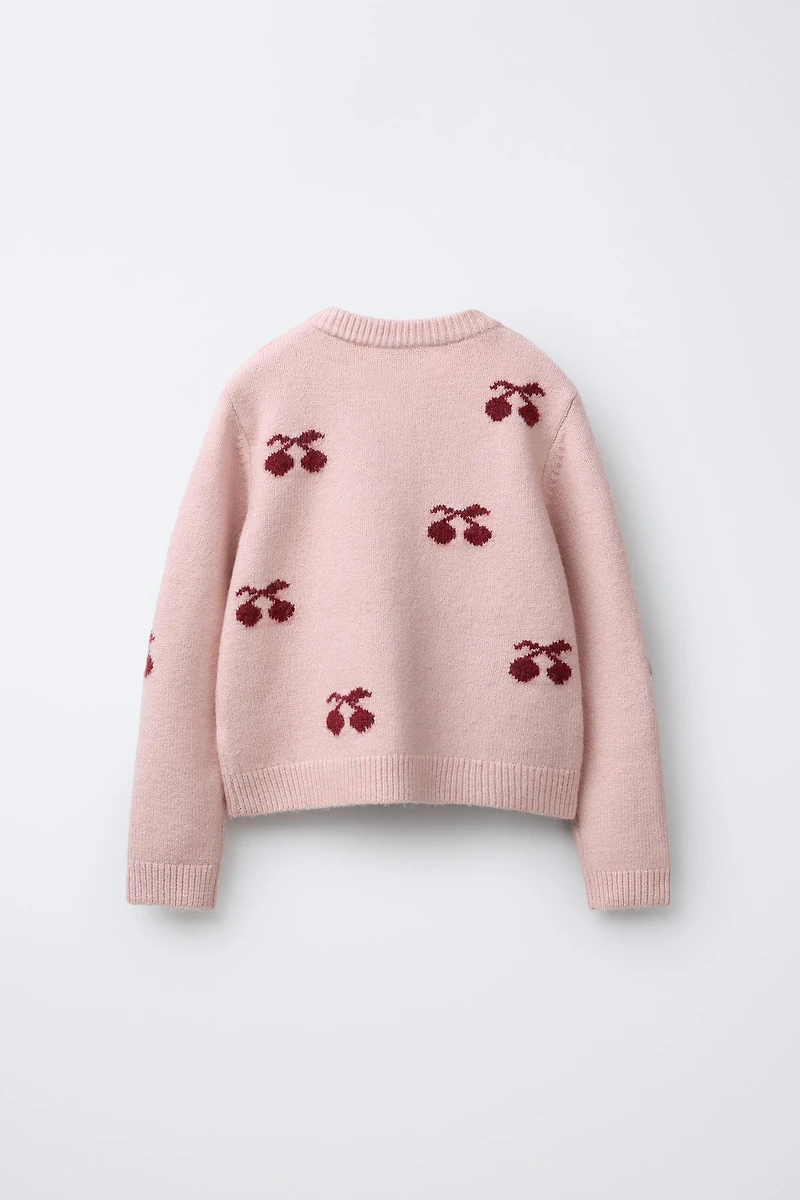 CHERRY KNIT CARDIGAN