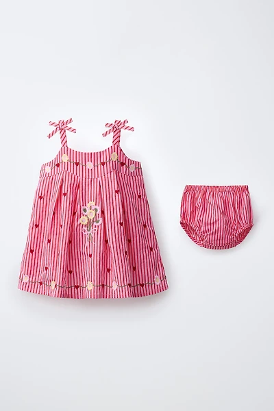 STRIPED AND EMBROIDERED DRESS PANTY SISSEL EDELBO X ZARA KIDS