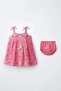 STRIPED AND EMBROIDERED DRESS PANTY SISSEL EDELBO X ZARA KIDS