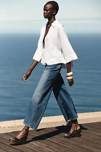 CHEMISE MANCHE LARGE AVEC LIN