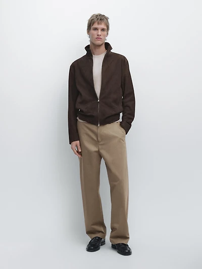 Relaxed fit cotton trousers