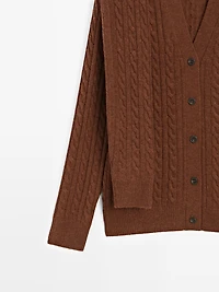 Cardigan laine avec écharpe