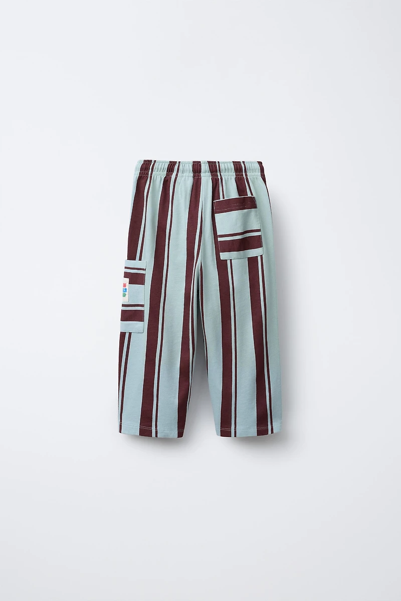 STRIPED CARGO PANTS