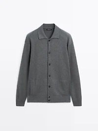 Cotton knit cardigan with buttons