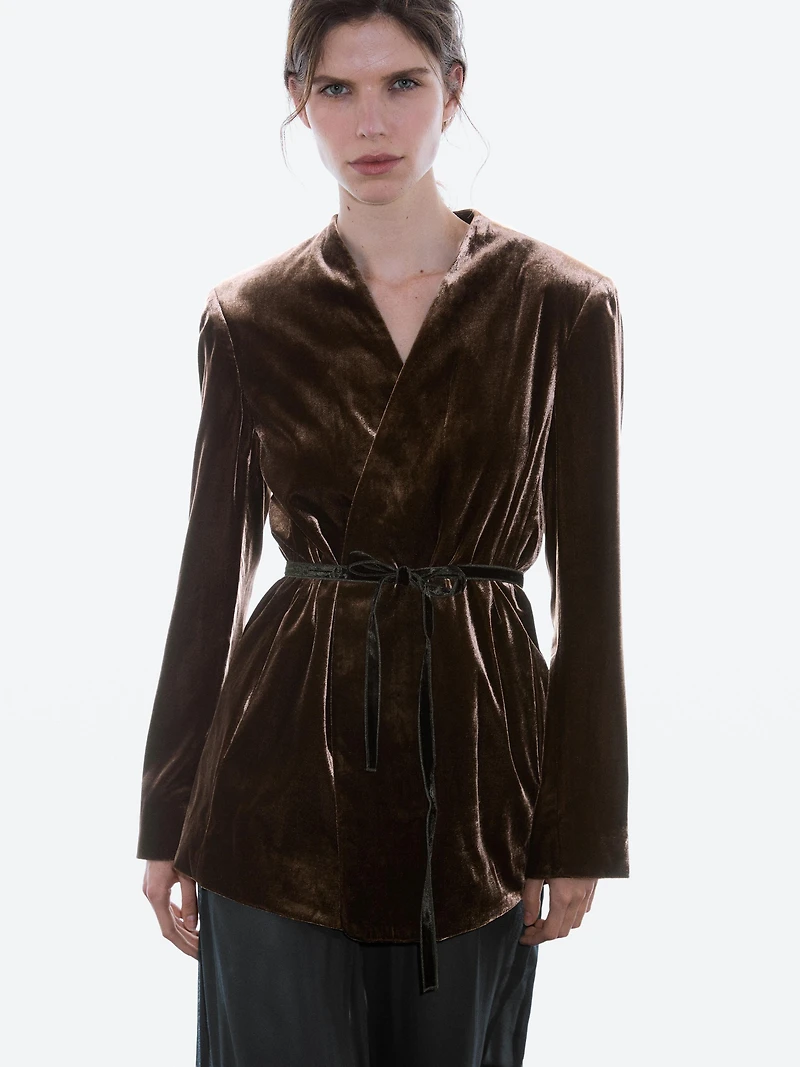 Veste en velours nœud