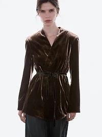 Veste en velours nœud