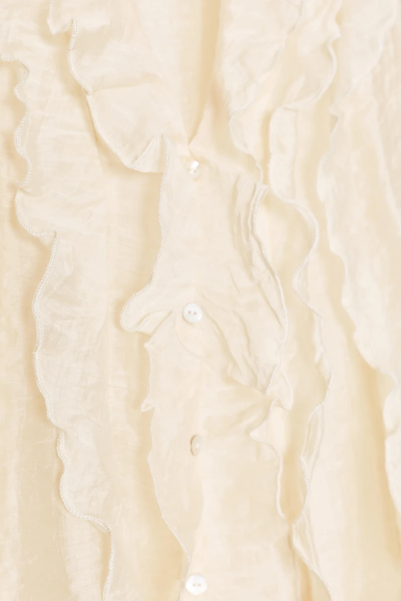 SEMI-SHEER RUFFLED TOP