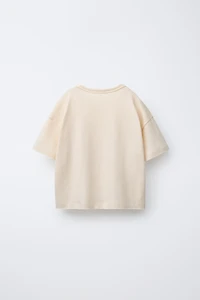 T-SHIRT EFFET DÉLAVÉ AVEC COTON ET LIN