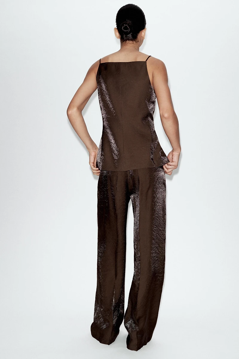 HIGH-WAISTED STRAIGHT LEG PANTS