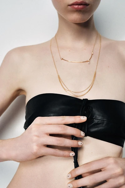 2-PACK MINIMAL GLITTER NECKLACES