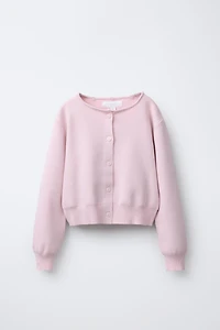 CARDIGAN WITH DETACHABLE FAUX FUR COLLAR