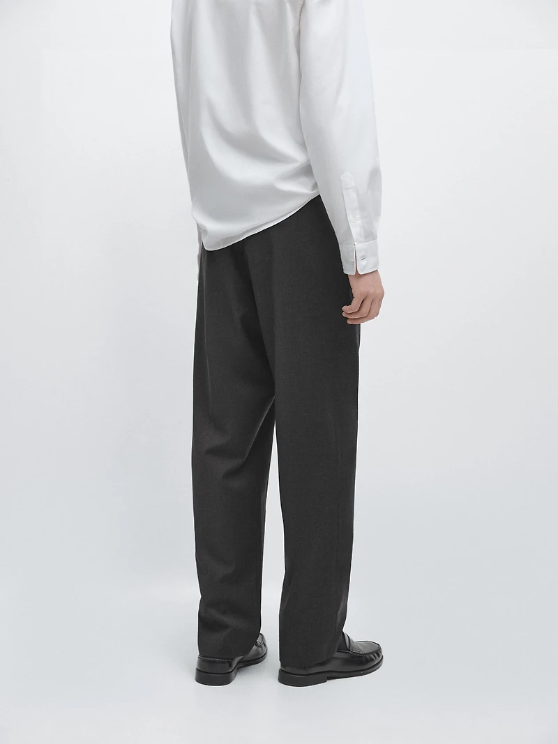 Wool houndstooth trousers