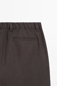 100% linen houndstooth pants