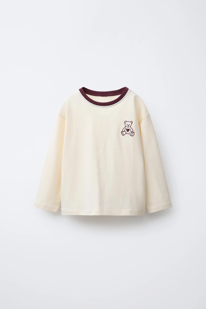 VARSITY BEAR EMBROIDERED T-SHIRT
