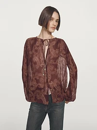 Flowing paisley print blouse