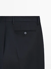 Wool blend suit trousers