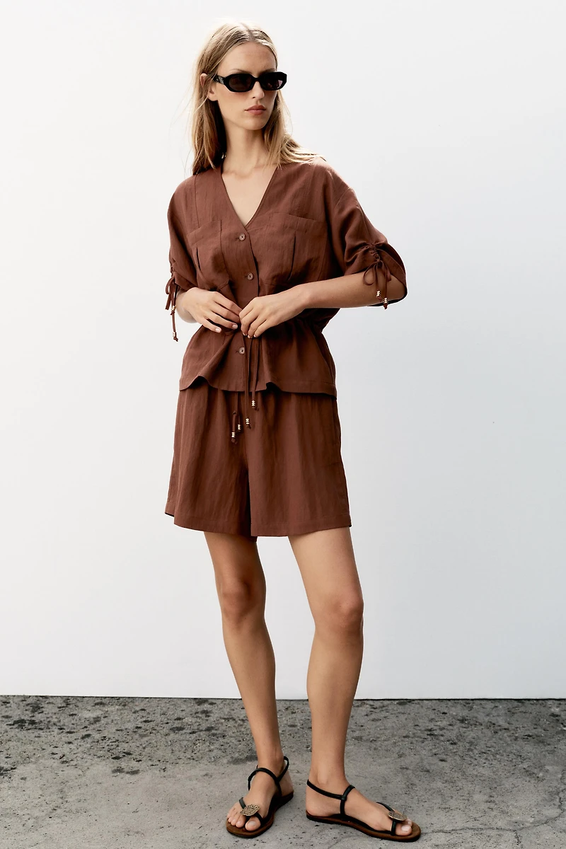 VESTE SAFARI MANCHES COURTES ET FANTAISIE