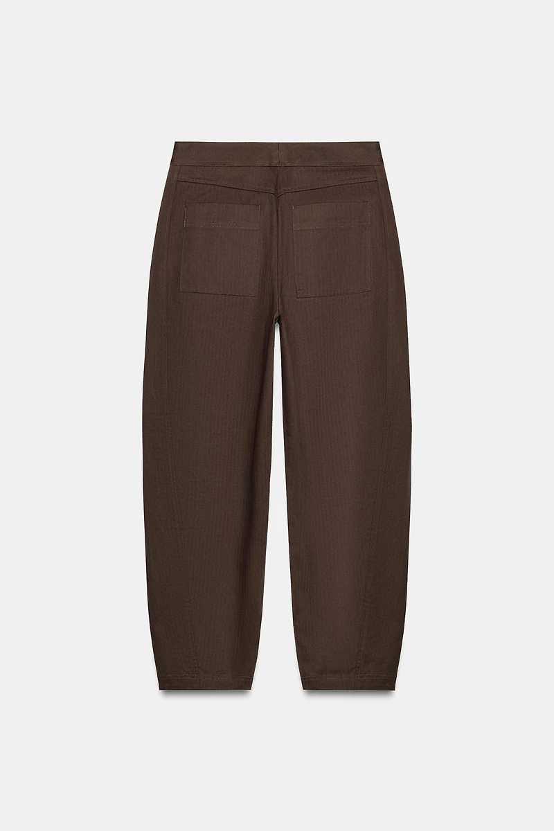 HERRINGBONE BARREL PANTS