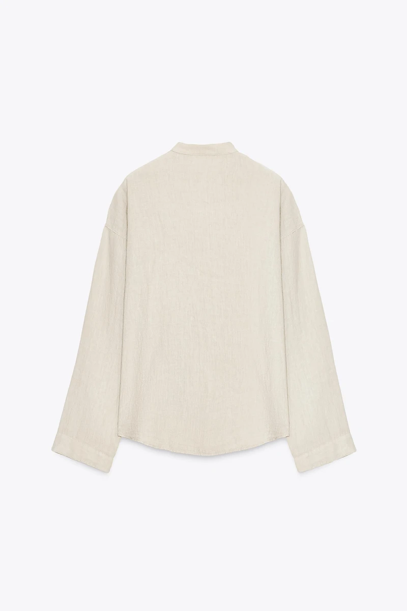 100% LINEN OVERSHIRT ZW COLLECTION