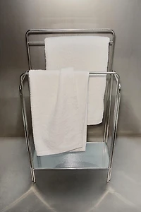 STEEL AND GLASS TOWEL RACK