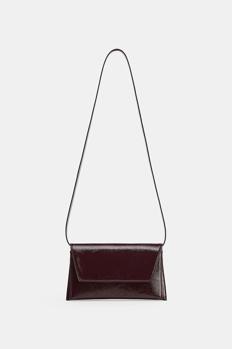 PATENT EFFECT SHOULDER BAG