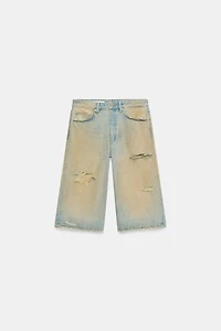 TRF RIPPED BAGGY DENIM JORTS