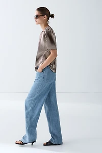 100% cotton striped short sleeve T-shirt