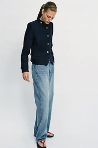 GOLD BUTTON FITTED BLAZER