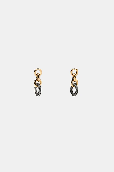 BOUCLES D'OREILLES À MAILLONS BRILLANTS COMBINÉS