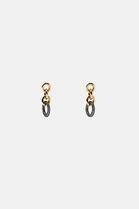 BOUCLES D'OREILLES À MAILLONS BRILLANTS COMBINÉS