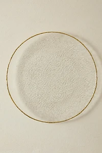 RAISED GLASS CHARGER WITH GOLD RIM