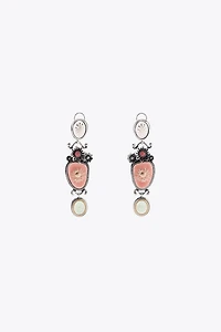 STONE FLOWER EARRINGS