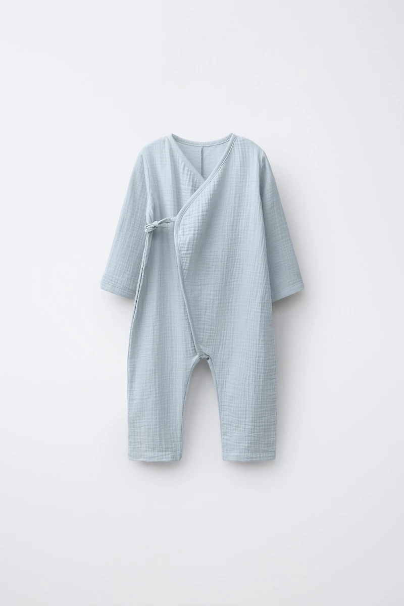 COMBINED TEXTURED LONG ROMPER
