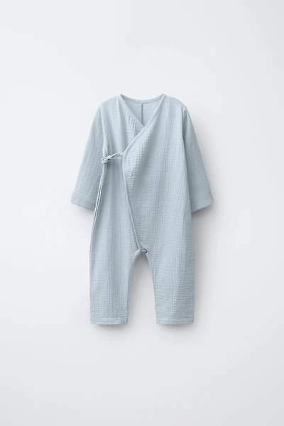 COMBINED TEXTURED LONG ROMPER